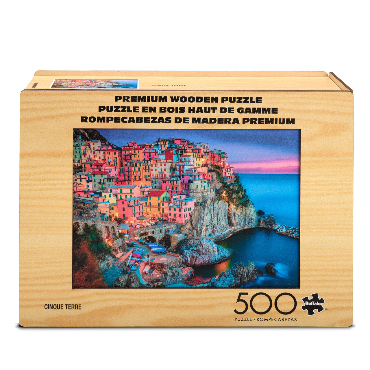 Wood Puzzle: Cinque Terre-Whimsy Pieces 500 Piece Puzzle