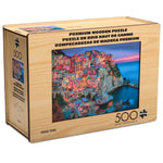 Wood Puzzle: Cinque Terre-Whimsy Pieces 500 Piece Puzzle