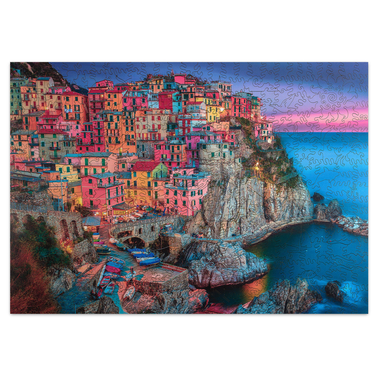 Wood Puzzle: Cinque Terre-Whimsy Pieces 500 Piece Puzzle