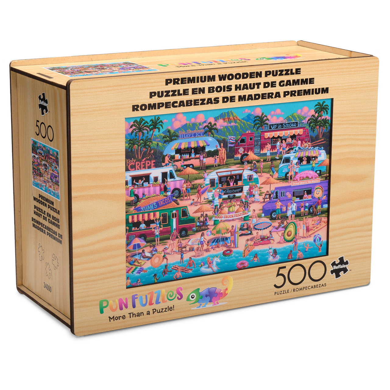 Wood Puzzle: Hawaiian Food Truck Festival 500 Piece Puzzle