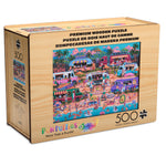 Wood Puzzle: Hawaiian Food Truck Festival-Whimsy Pieces 500 Piece Puzzle