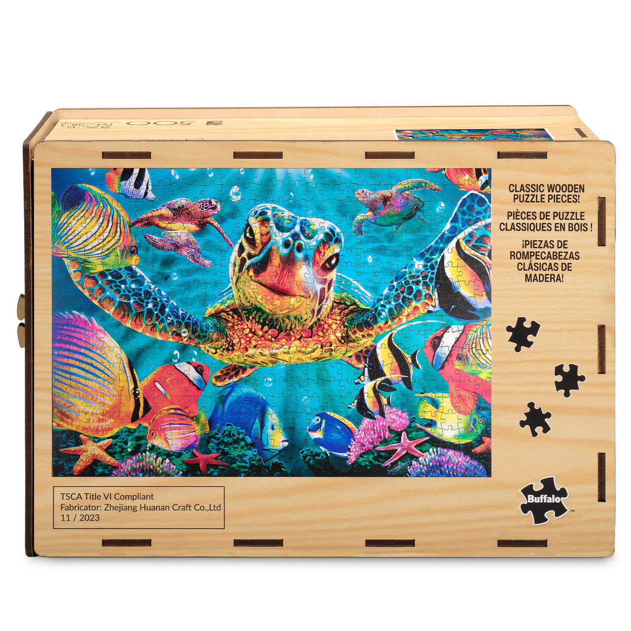 Wood Puzzle: Tiny Bubbles 500 Piece Puzzle