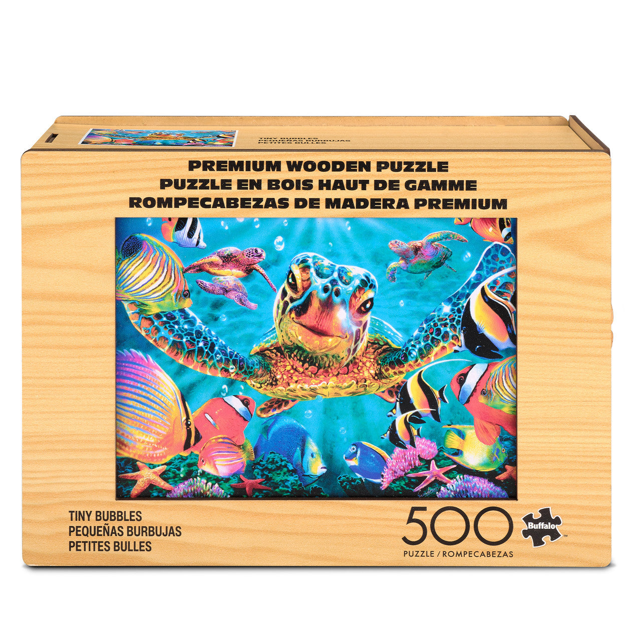Wood Puzzle: Tiny Bubbles 500 Piece Puzzle