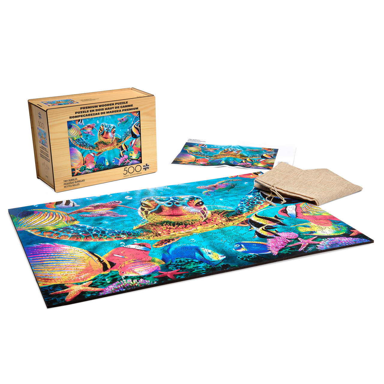 Wood Puzzle: Tiny Bubbles-Whimsy Pieces 500 Piece Puzzle