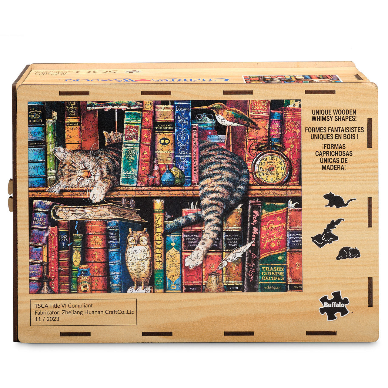 Wood Puzzle: Charles Wysocki: Frederick the Literate-Whimsy Pieces 500 Piece Puzzle