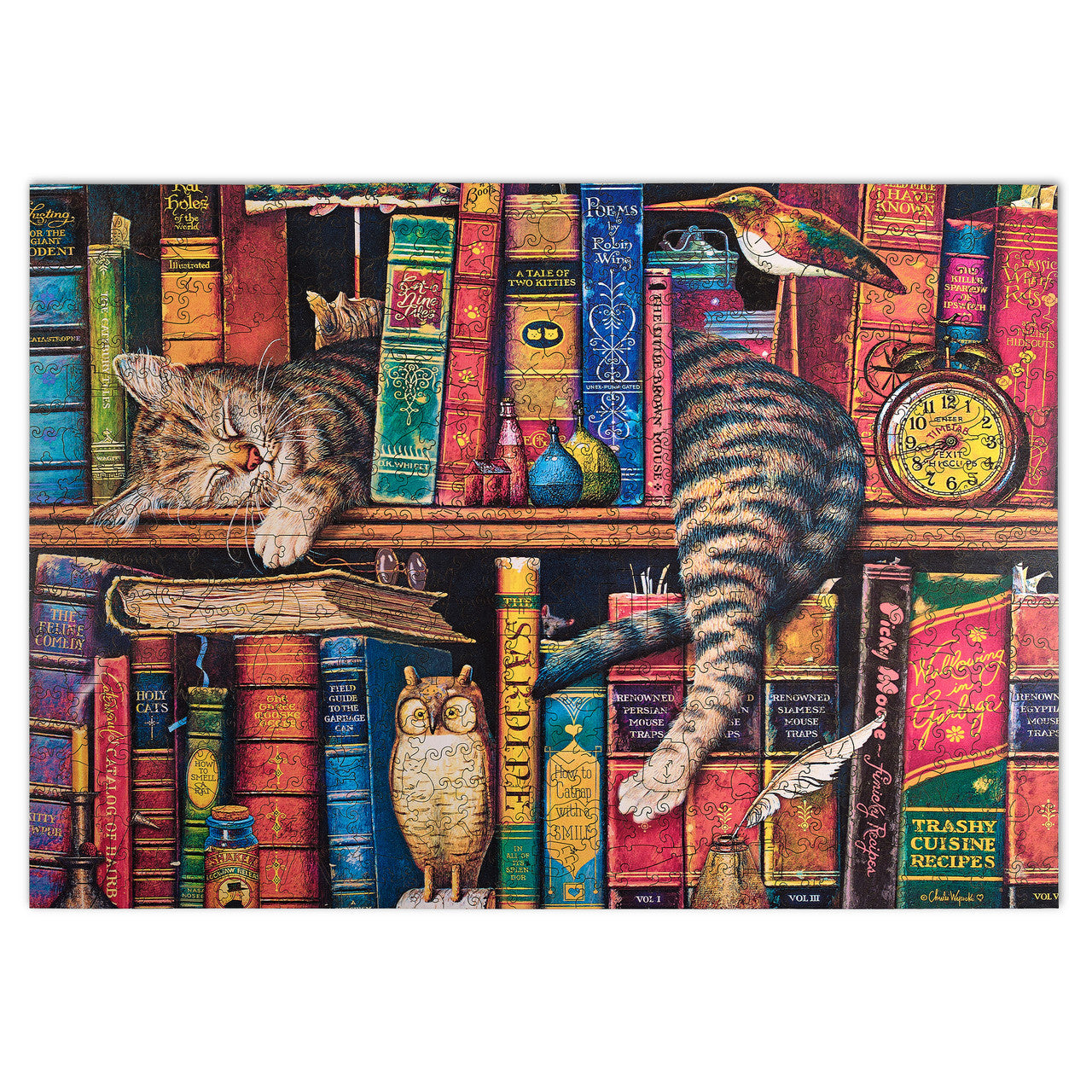 Wood Puzzle: Charles Wysocki: Frederick the Literate-Whimsy Pieces 500 Piece Puzzle