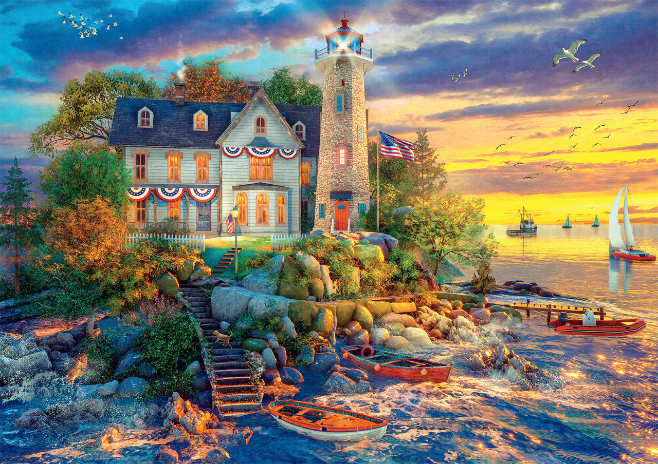 AMERICANA: Rock Island Lighthouse 500 Piece Jigsaw Puzzle