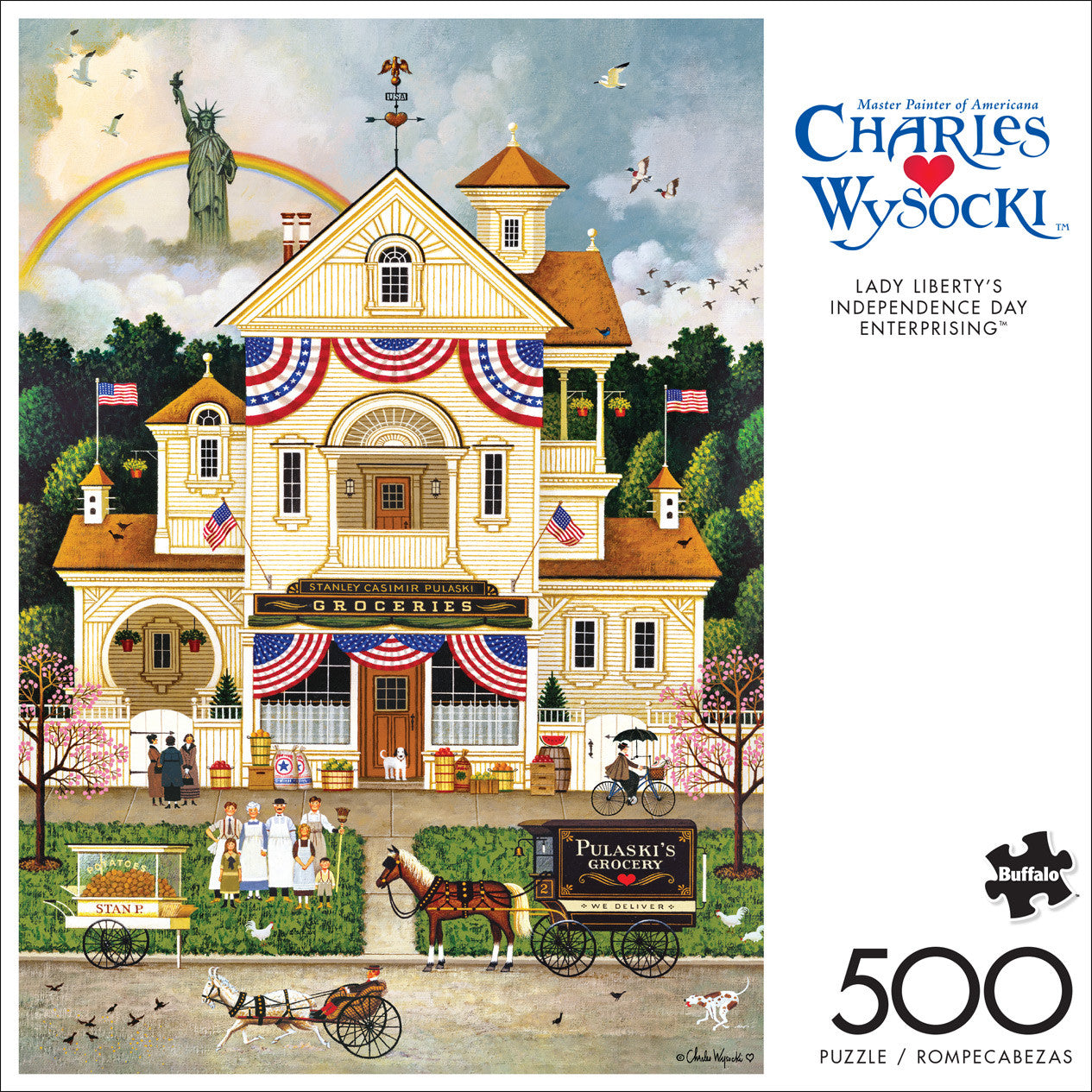 Charles Wysocki: AMERICANA: Lady Liberty's Independence Day Enterprising 500 Piece Puzzle