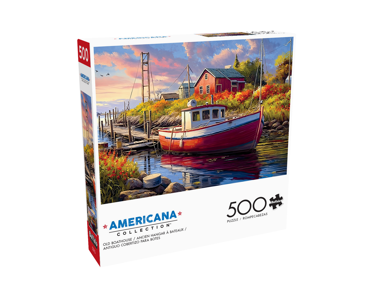 AMERICANA: Old Boathouse 500 Piece Puzzle