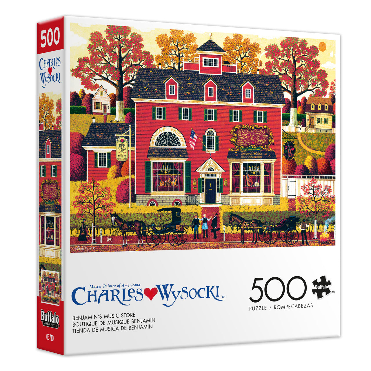 Charles Wysocki AMERICANA: Benjamin's Music Store 500 Piece Puzzle