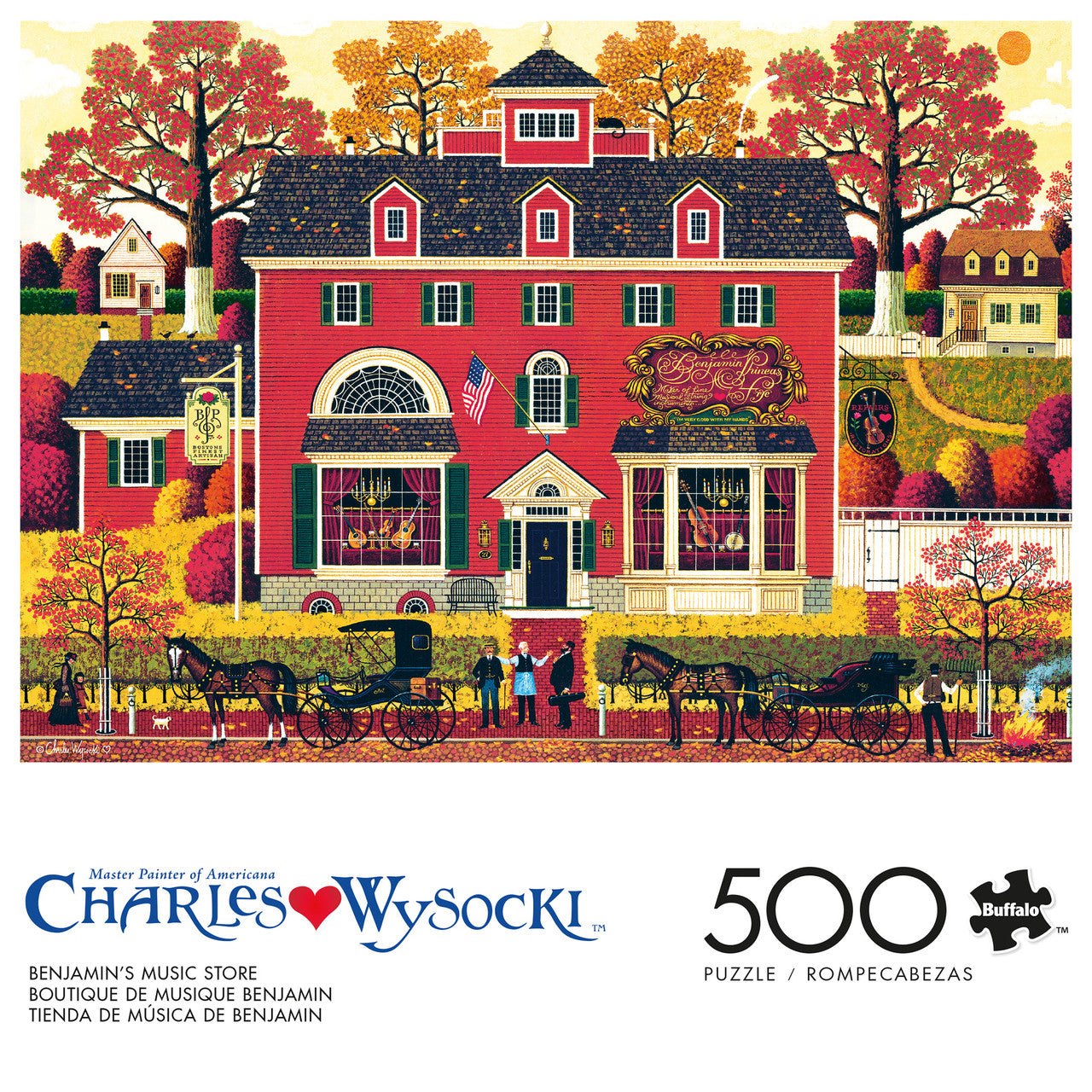 Charles Wysocki AMERICANA: Benjamin's Music Store 500 Piece Puzzle