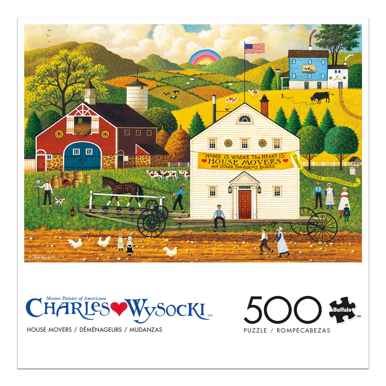Charles Wysocki AMERICANA: House Movers 500 Piece Puzzle