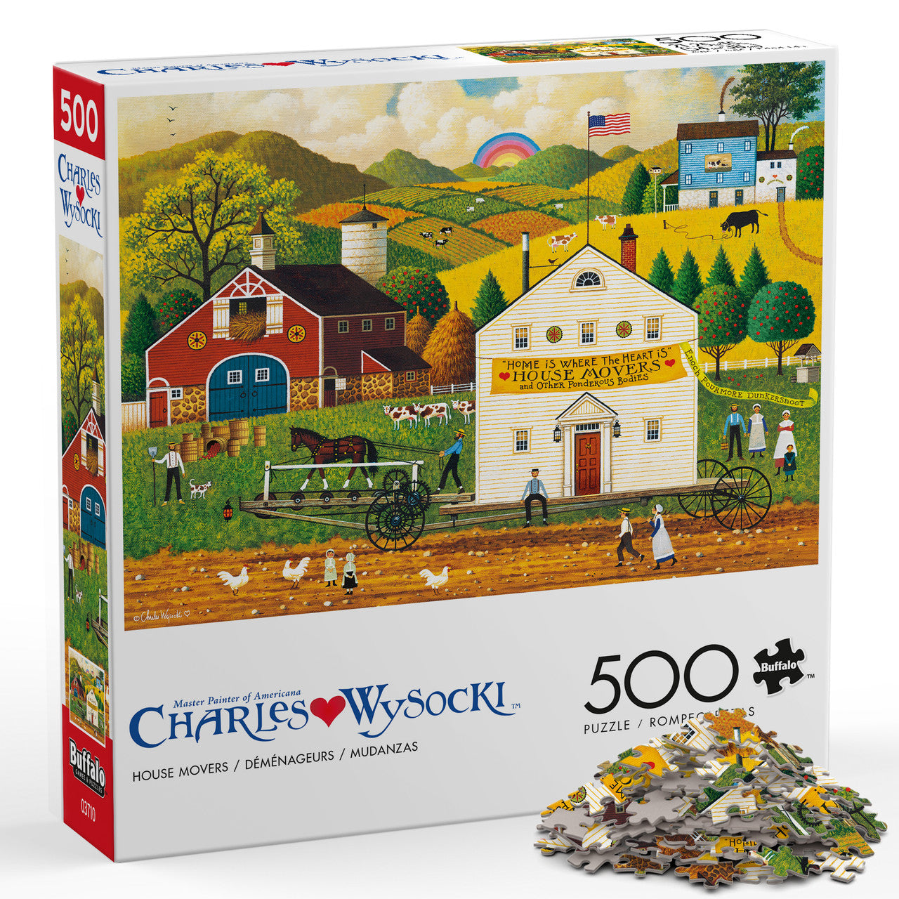 Charles Wysocki AMERICANA: House Movers 500 Piece Puzzle