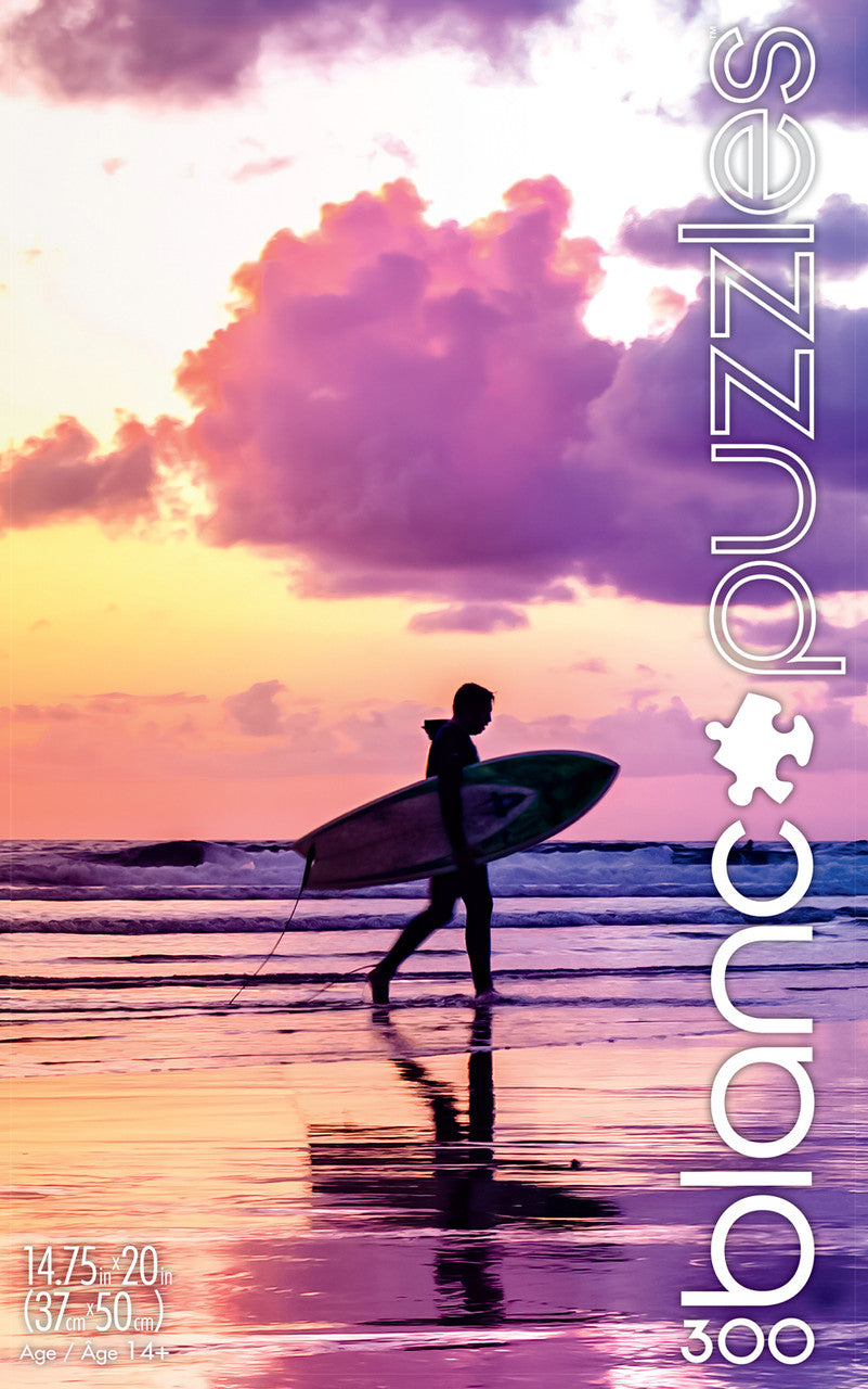 blanc Sunset Surfer California 300 Piece Jigsaw Puzzle Front