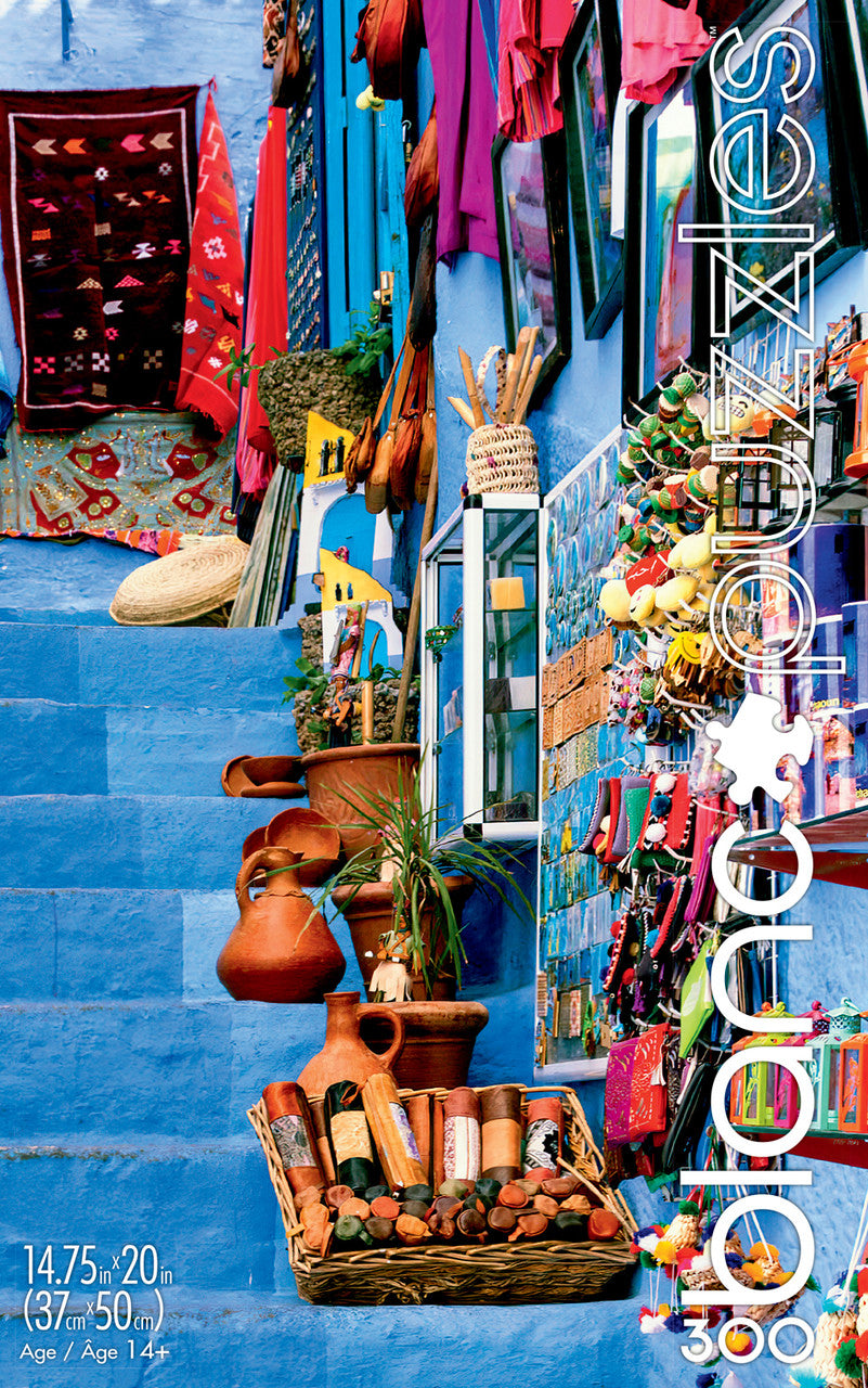 blanc Blue City of Morocco 300 Piece Jigsaw Puzzle Front