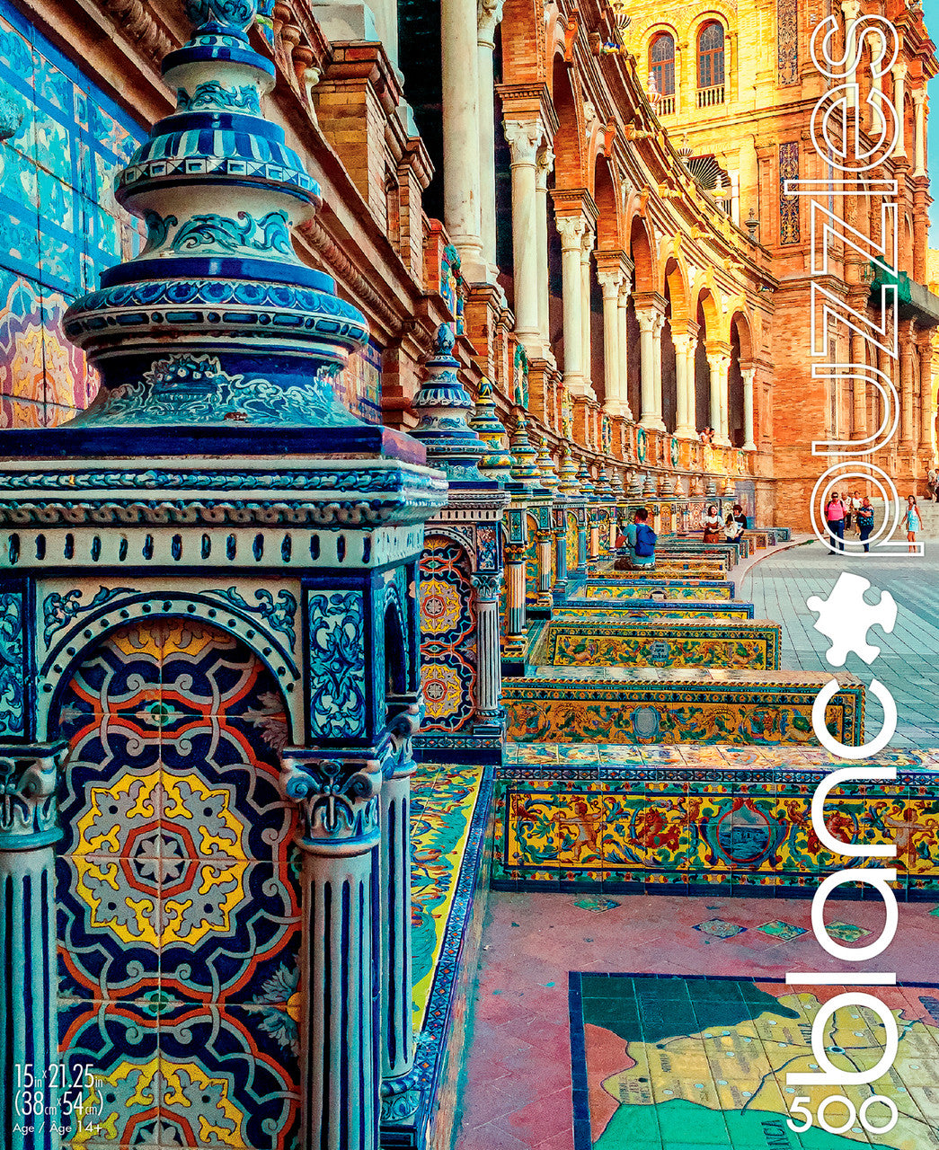 blanc Spanish Tiles 500 Piece Jigsaw Puzzle Front