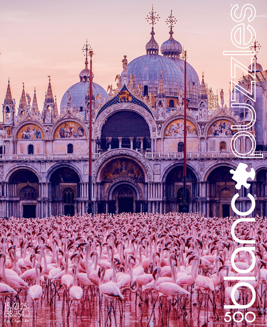 blanc - Series B: Pink Flamingo Palace 500 Piece Jigsaw Puzzles
