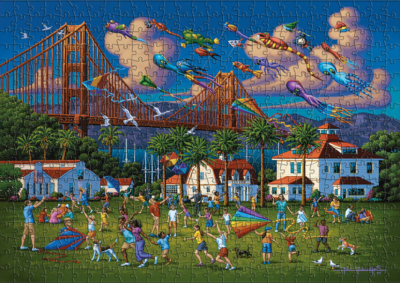 Gold: Eric Dowdle: Golden Gate Bridge 500 Piece Puzzle  (Premium Giftable Gold Box)