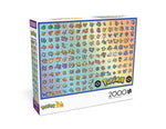 Pokemon - Retro Pixel Pokemon Chart 2000 Piece Puzzle