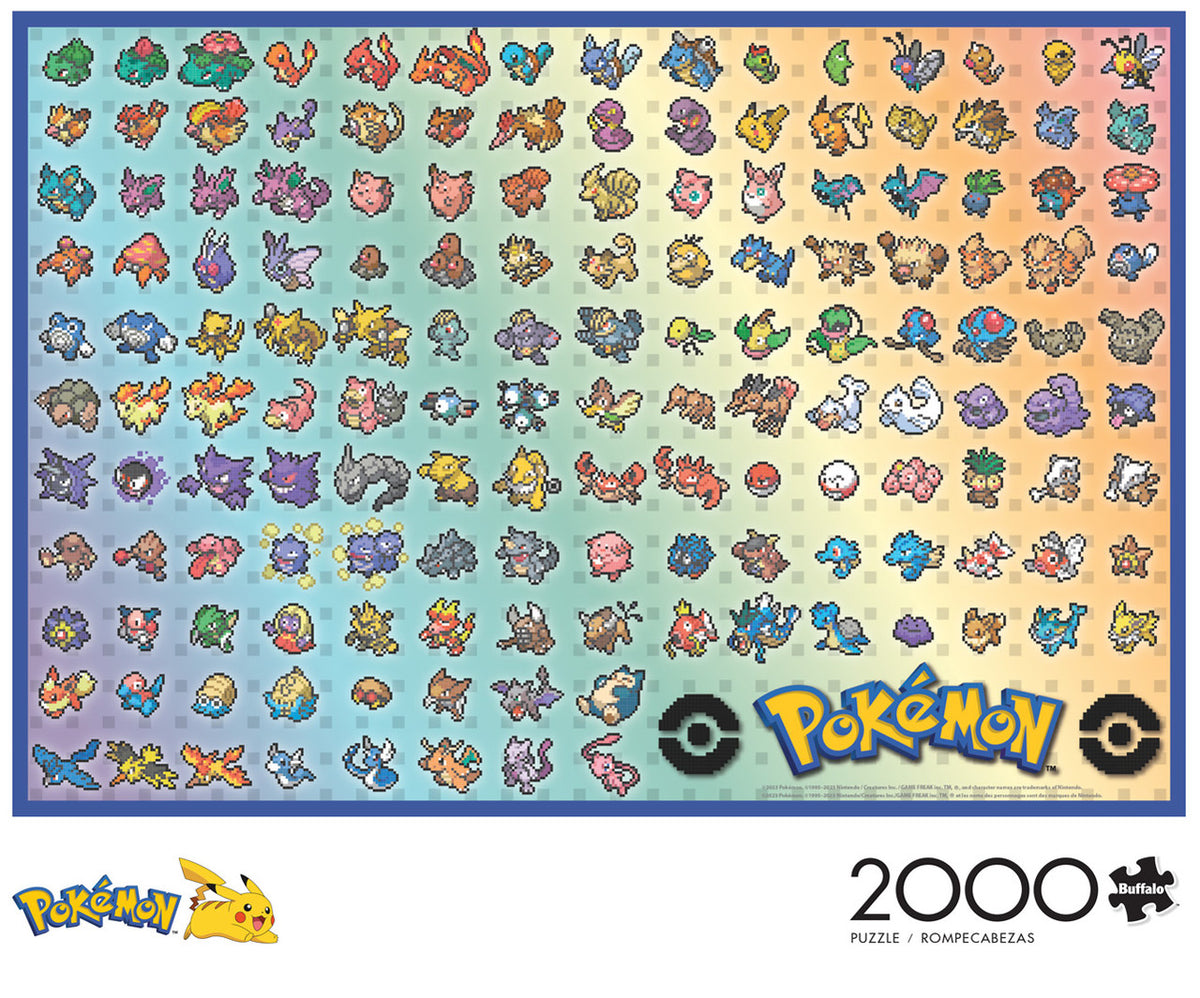 Pokemon - Retro Pixel Pokemon Chart 2000 Piece Puzzle