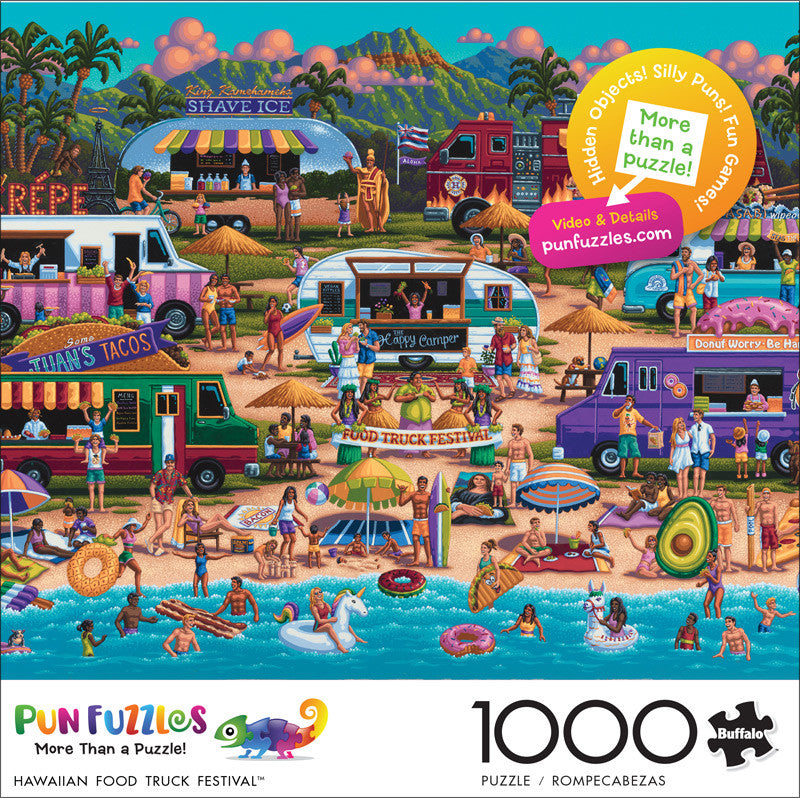 Pun Fuzzles Hawaiian Food Truck Festival 1000 Piece Jigsaw Puzzle Front