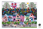 Charles Wysocki - Confection Street 1000 Piece Puzzle - Silver Select: Giftable Box With Silver Foil Accents