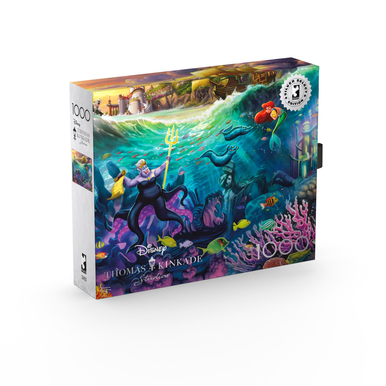 Ceaco Puzzle: Disney Ursula 1000 Piece Puzzle (Silver Select Edition) - Giftable Package With Silver Foil Accents
