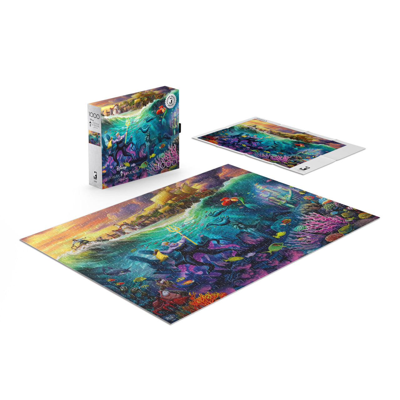Ceaco Puzzle: Disney Ursula 1000 Piece Puzzle (Silver Select Edition) - Giftable Package With Silver Foil Accents