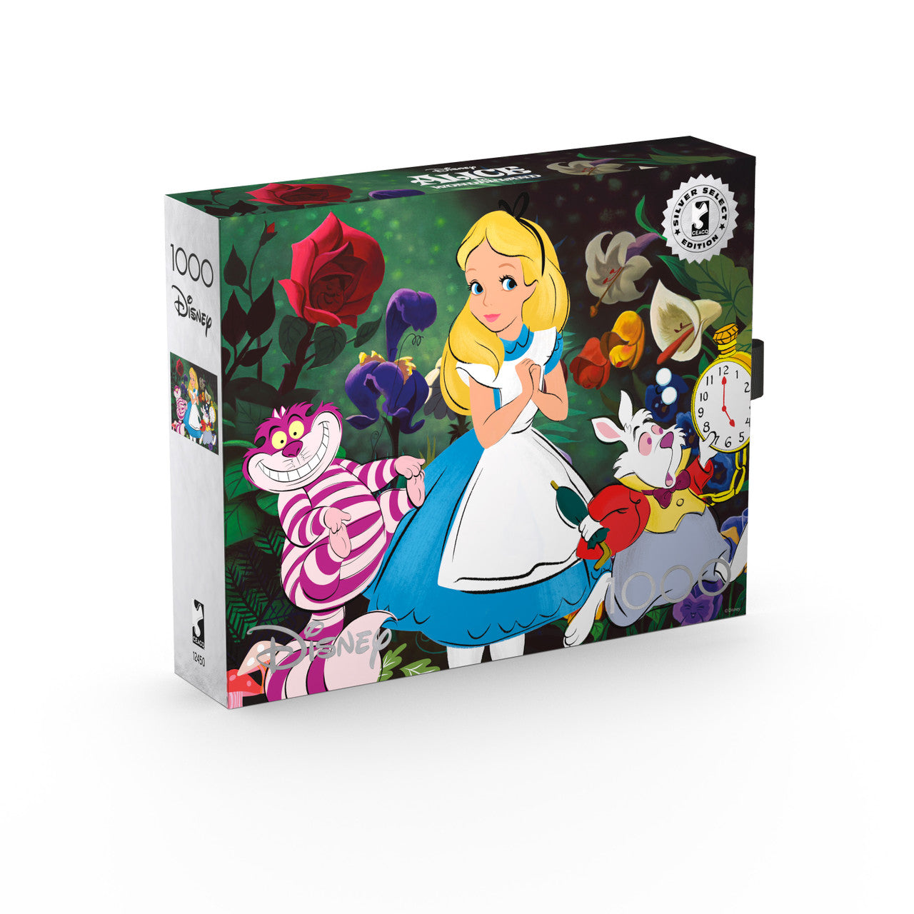 Ceaco Puzzle: Disney - Alice in Wonderland, Alice and Friends 1000 Piece Puzzle (Silver Select Edition) - Giftable Package With Silver Foil Accents