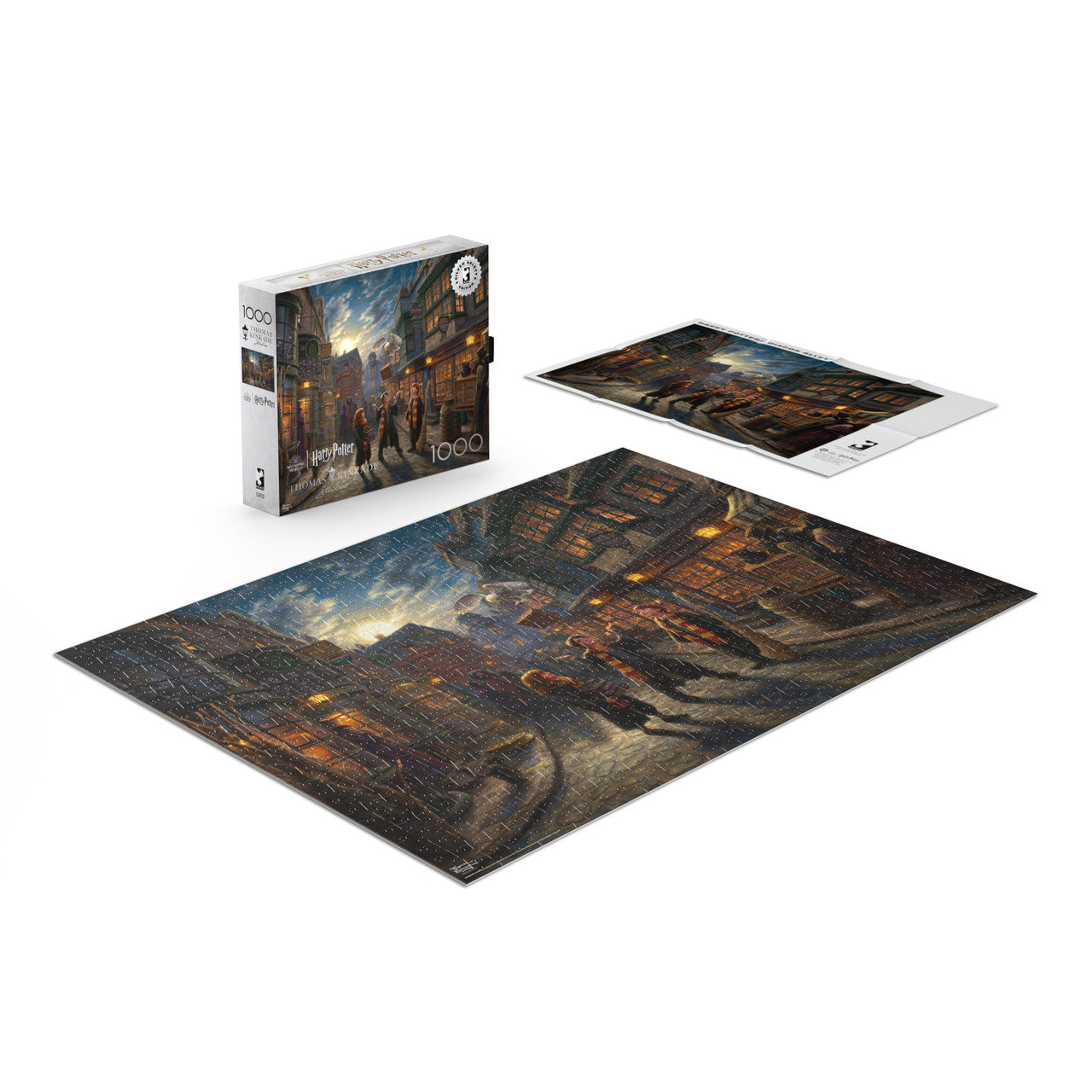 Ceaco Puzzle: Harry Potter Diagon Alley 1000 Piece Puzzle (Silver Select Edition) - Giftable Package With Silver Foil Accents