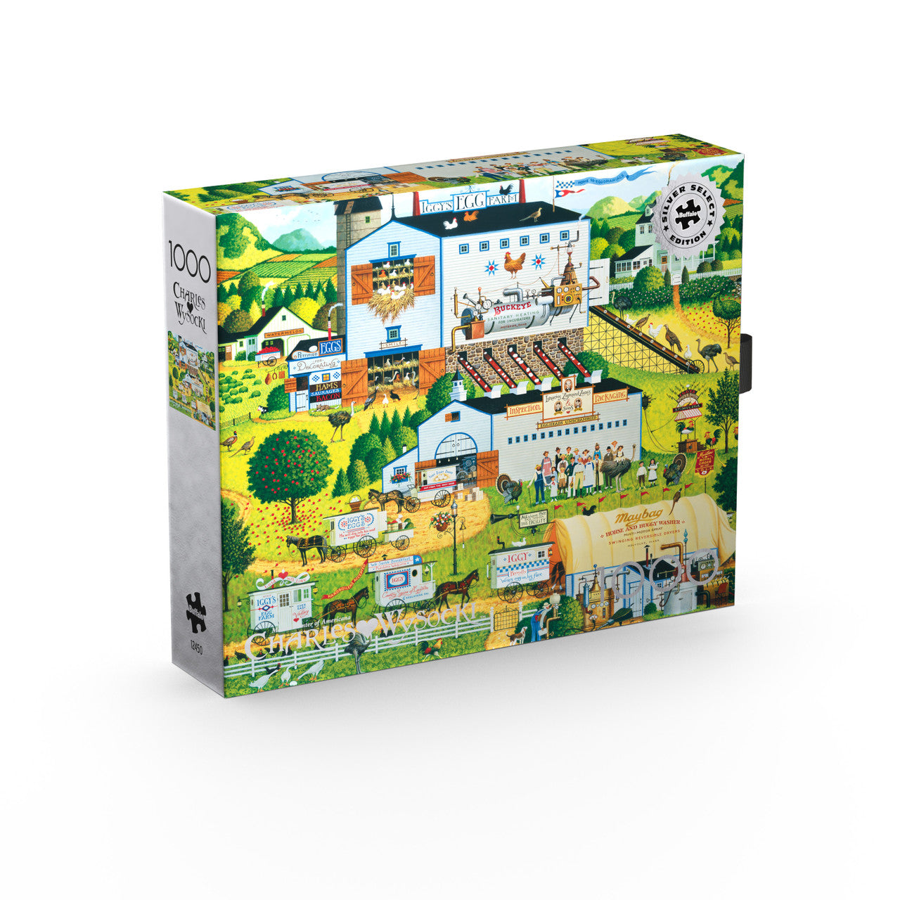 Charles Wysocki: Silver Select Sunny Side Up 1000 Piece Puzzle (giftable box with silver foil accents)