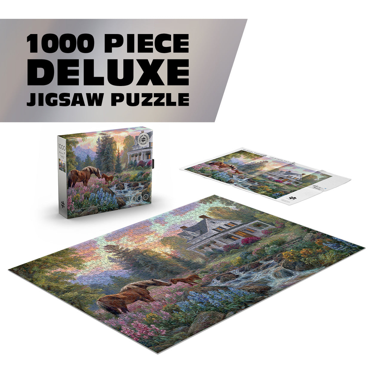 Silver Select Floral Pasture 1000 Piece Puzzle