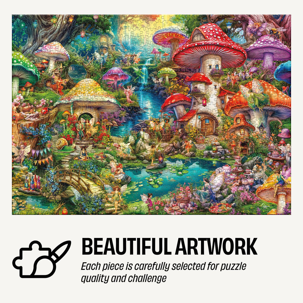 Collector's Tin: Aimee Stewart: Merry Mushroom Village Picnic 100 Piece Puzzle