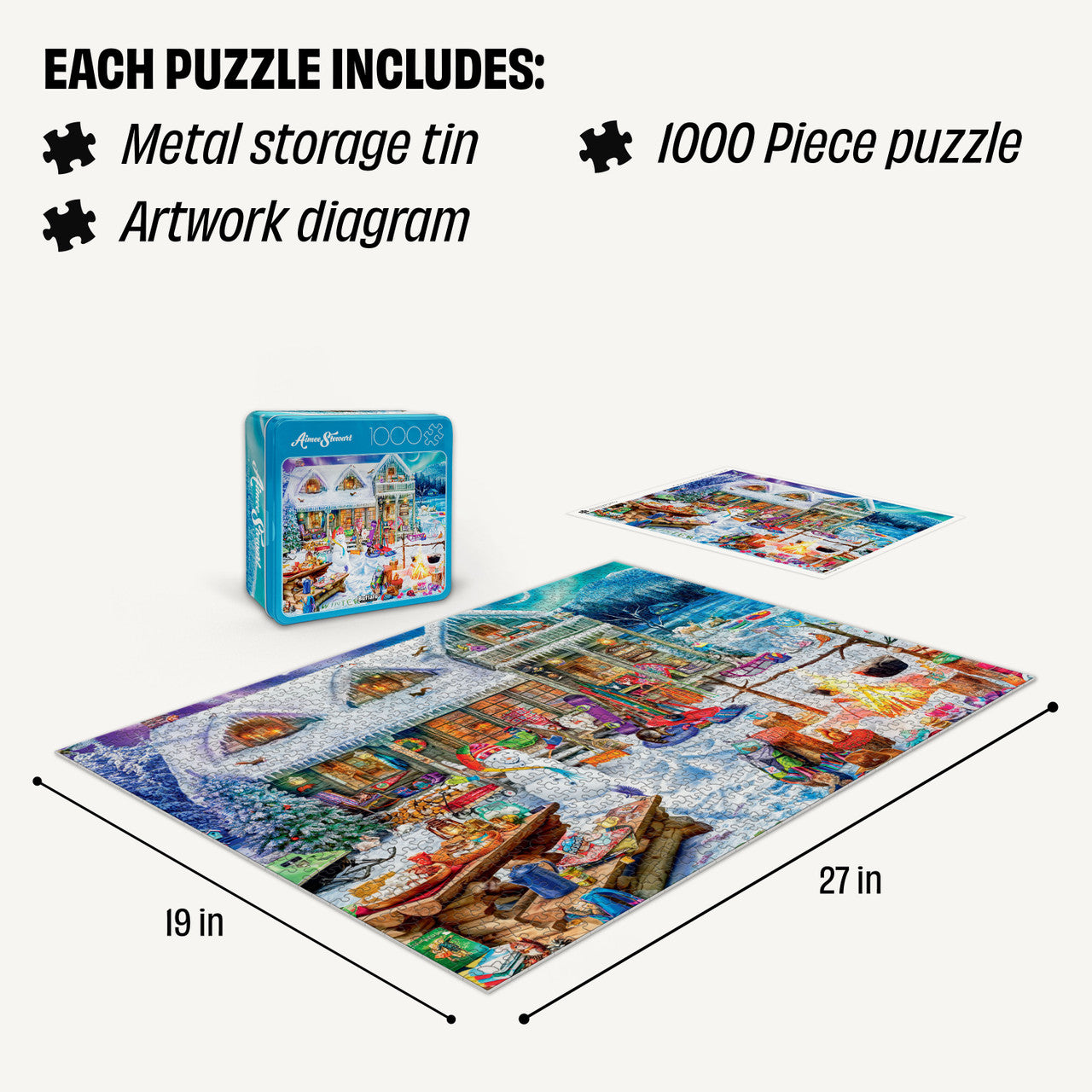 Collector's Tin: Aimee Stewart- Winterland Fun 1000 Piece Puzzle