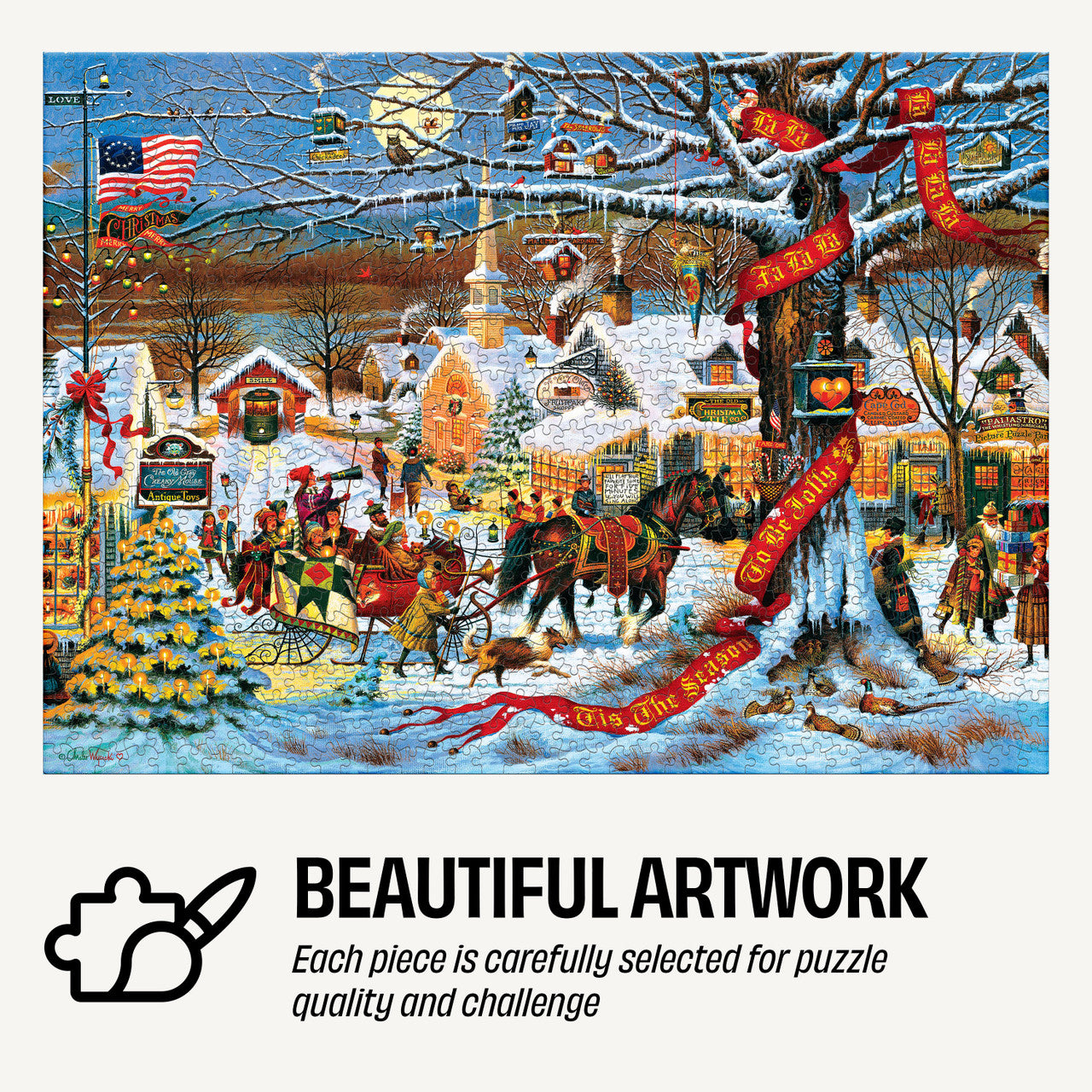 Collector's Tin: Charles Wysocki - Small Town Christmas 1000 Piece Puzzle