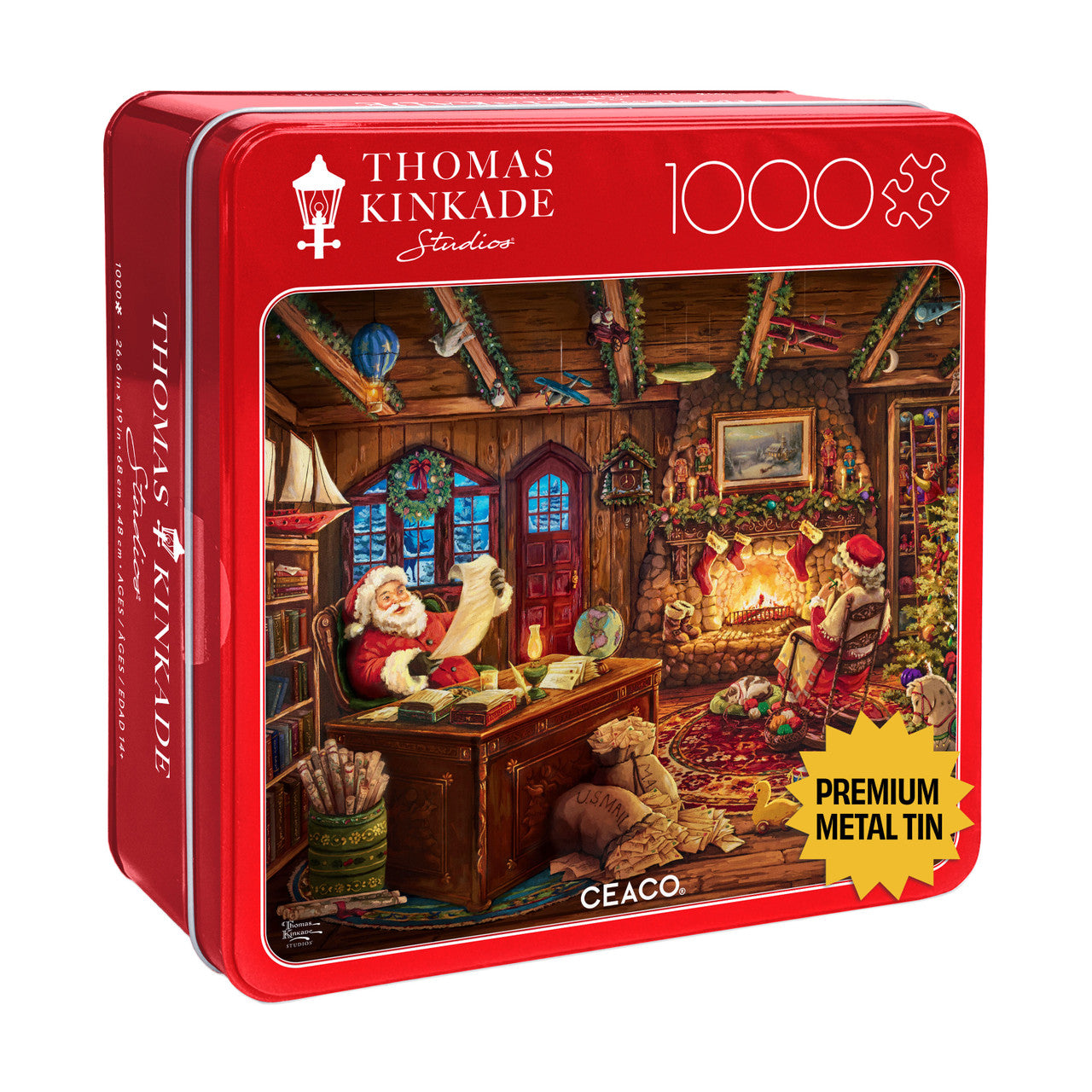 Ceaco: Collector's Tin: Thomas Kinkade Santa Checking His List 1000 Piece Puzzle