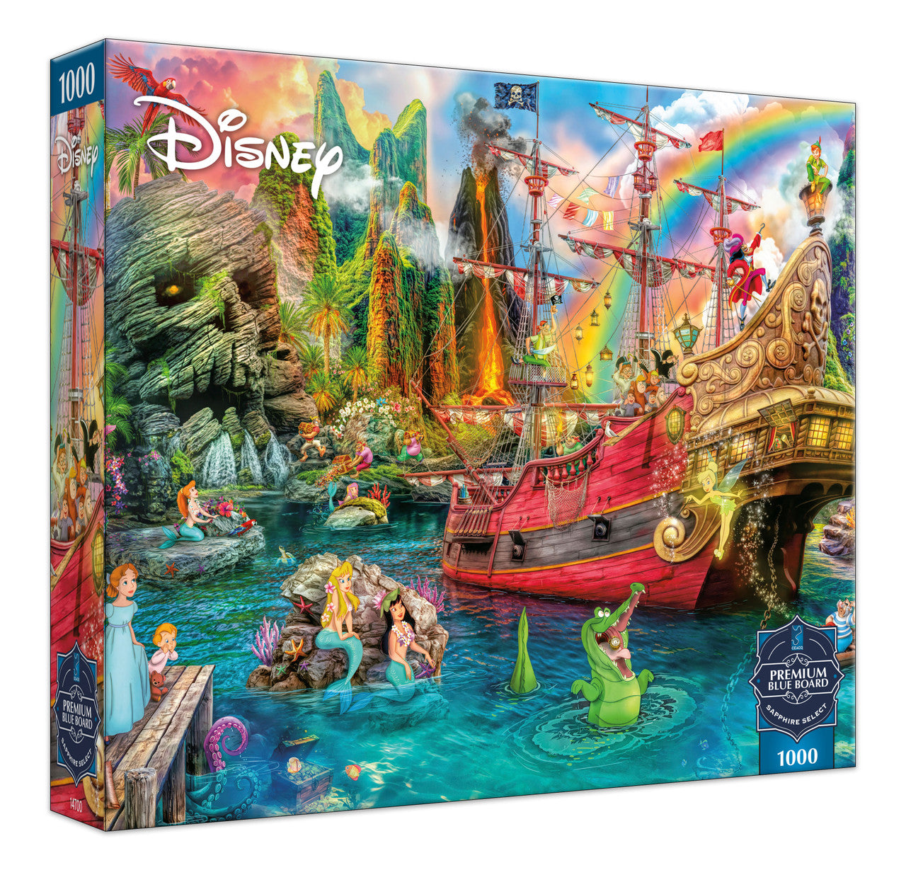 Ceaco: Sapphire Select: Aimee Stewart: Peter Pan Mermaid Lagoon 1000 Piece Puzzle (Premium Blue Board)