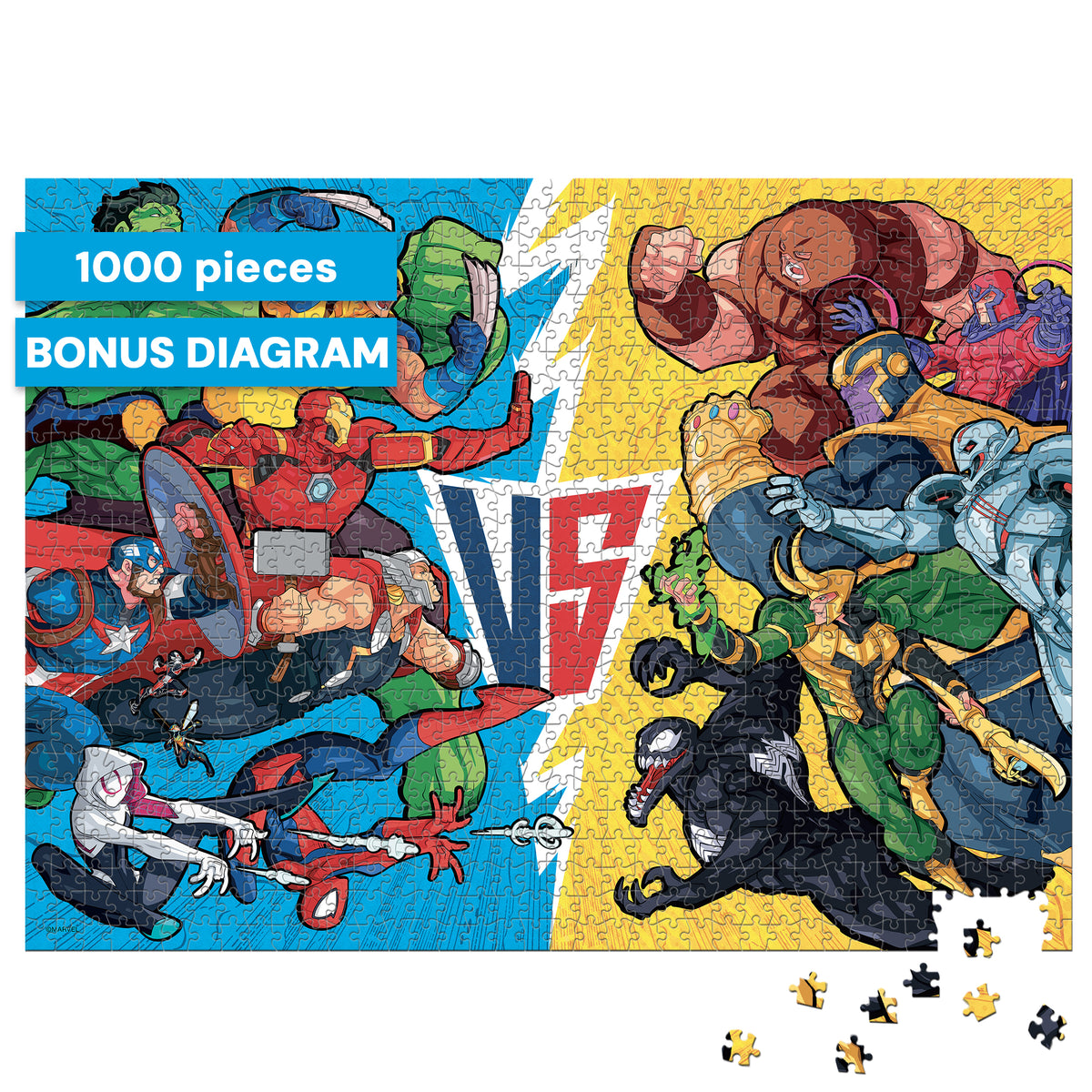Marvel Versus puzzle for Adults, Sapphire Select - 1000 Pieces Jigsaw Puzzle