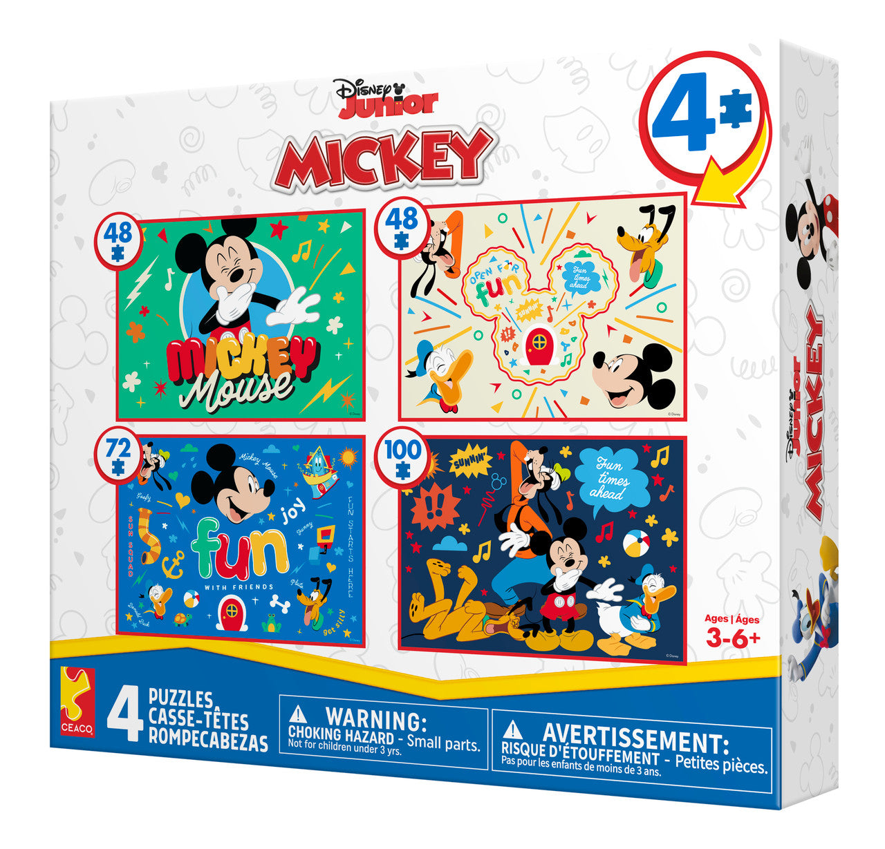Ceaco Puzzle: Disney Mickey Mouse Puzzles - Multipack 4 Puzzles - 48-100 Pieces