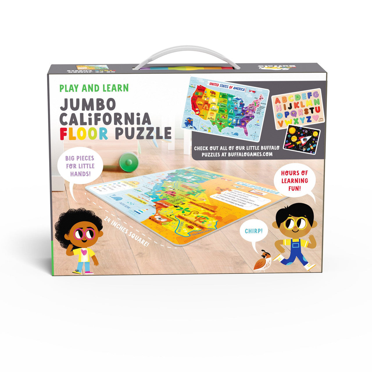 Little Buffalo State Puzzle 49-Piece California Jigsaw Puzzle - Kids Puzzles: Ages 4+