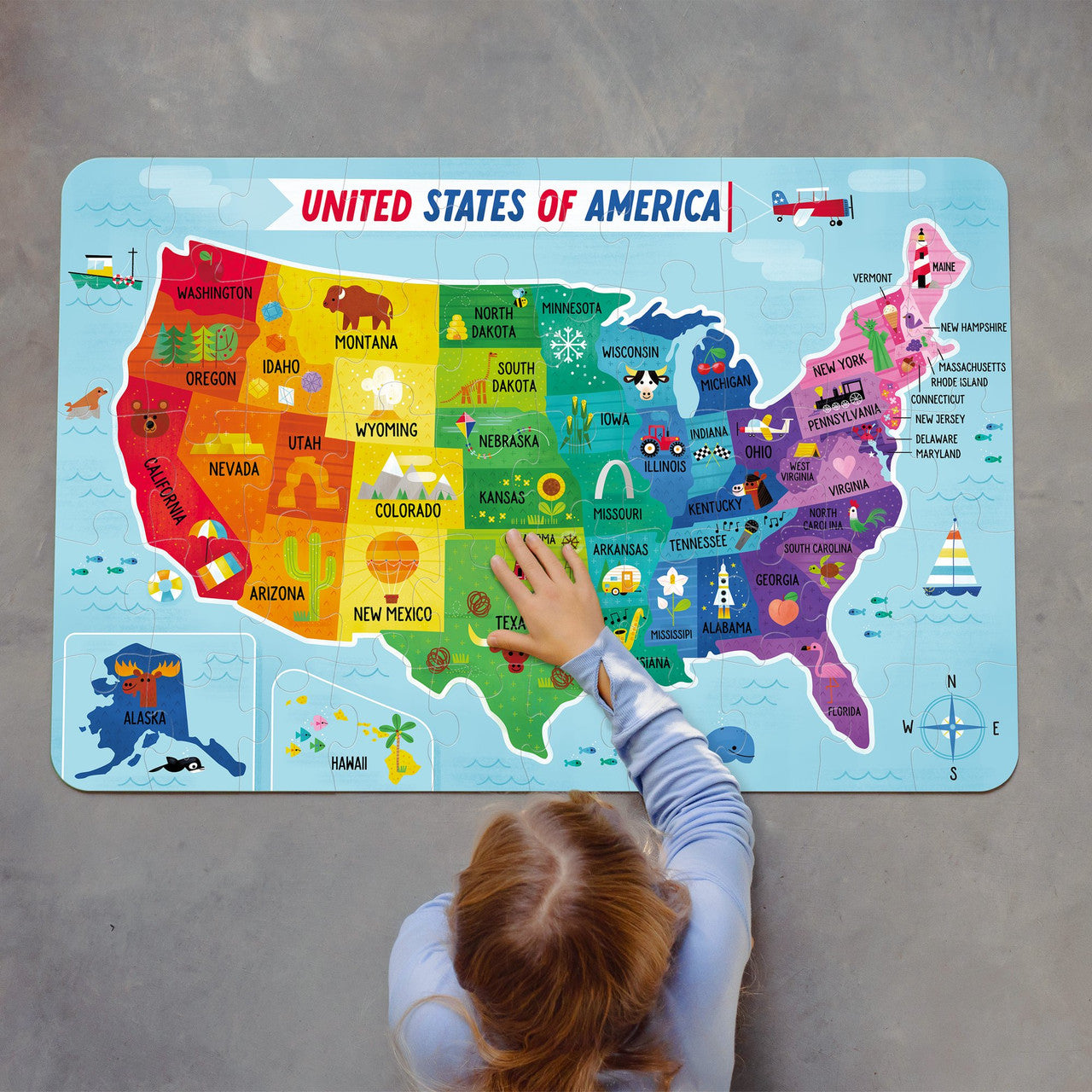 Little Buffalo Map of the USA Jigsaw Puzzle - Kids Puzzles: Ages 4+