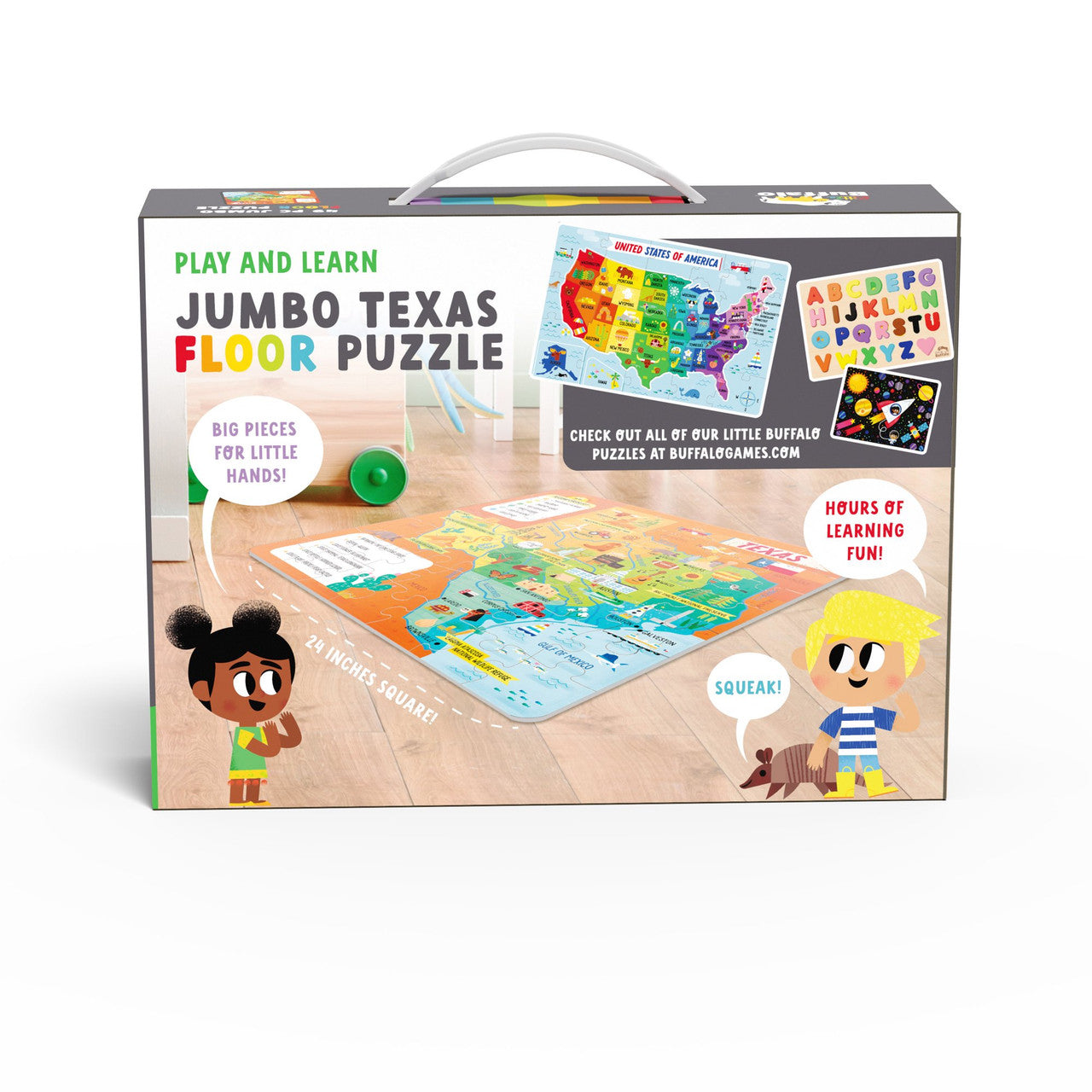 Little Buffalo State Puzzle 49-Piece Texas Jigsaw Puzzle - Kids Puzzles: Ages 4+
