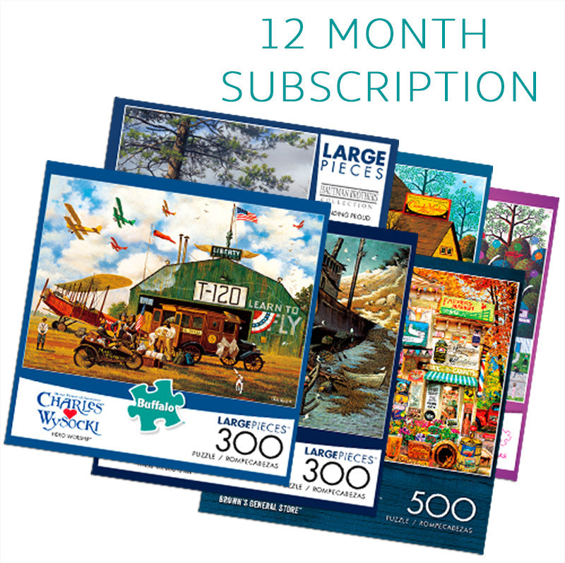 300/500 Piece 12 Month Jigsaw Puzzle Subscription