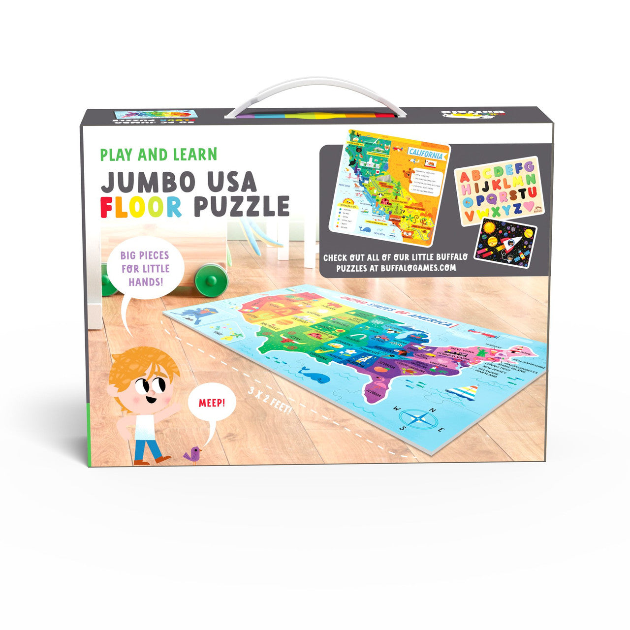 Little Buffalo Map of the USA Jigsaw Puzzle - Kids Puzzles: Ages 4+