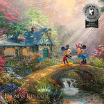 Silver Select: Mickey + Minnie Sweetheart Bridge, Thomas Kinkade Disney Dreams 500 Piece Puzzle