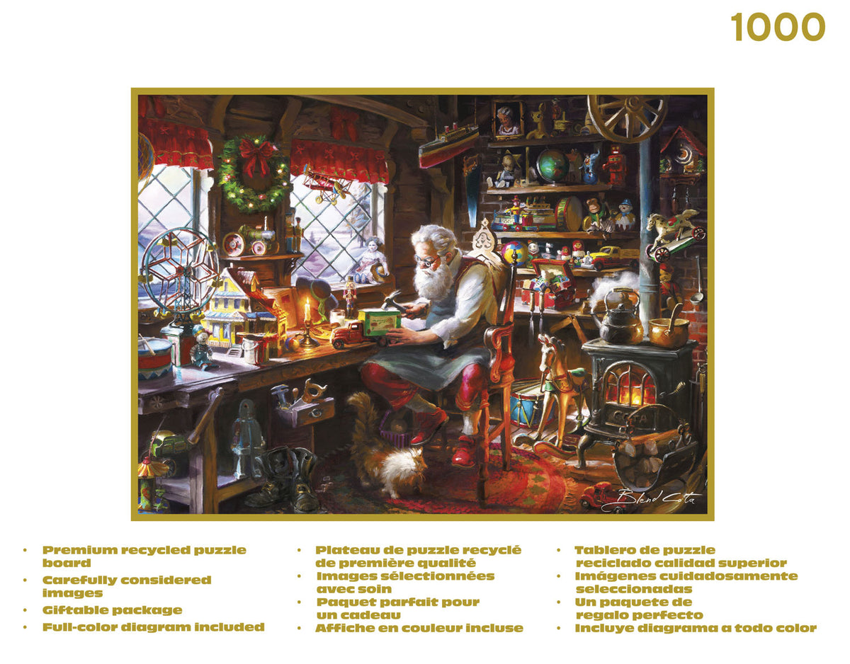 Gold Collection: Santa In His Workshop – 1000 Piece Jigsaw Puzzle