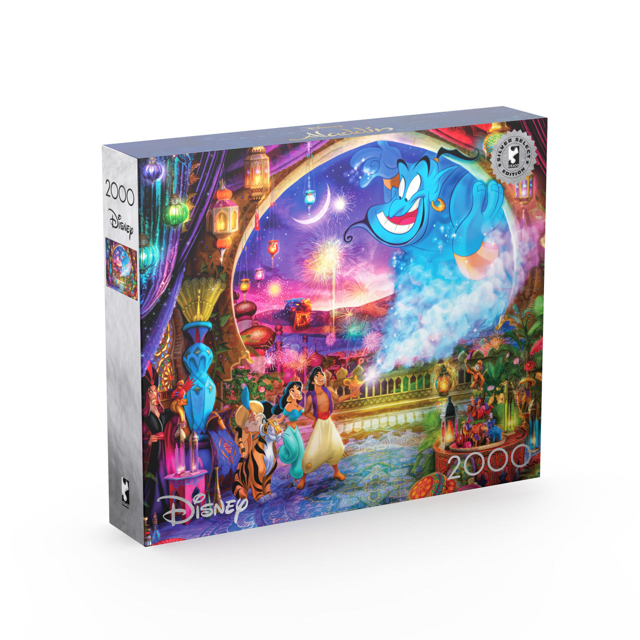 Ceaco Puzzle: Disney - Aladdin 2000 Piece Puzzle (Silver Select Edition) - Giftable Package With Silver Foil Accents