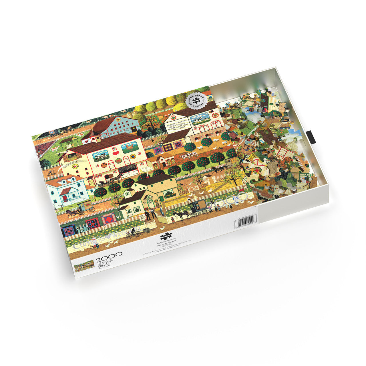Charles Wysocki: Amish Country 2000 Piece Puzzle - Silver Select: Giftable Box With Silver Foil Accents