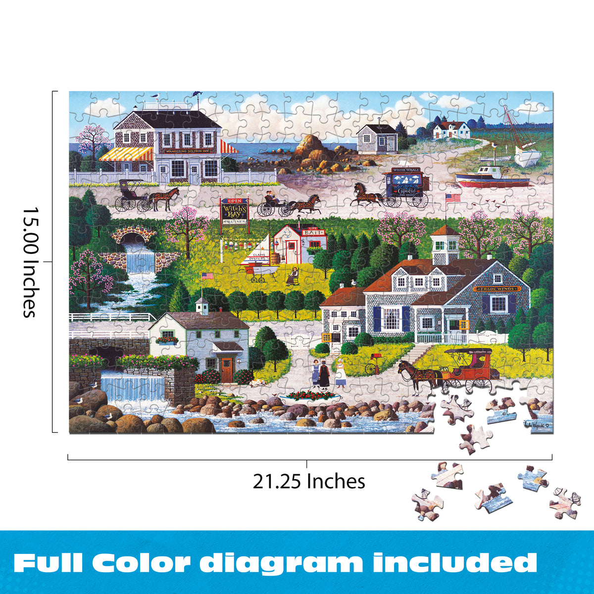 Charles Wysocki: Cricket Hawk Harbor 1000 Piece Puzzle