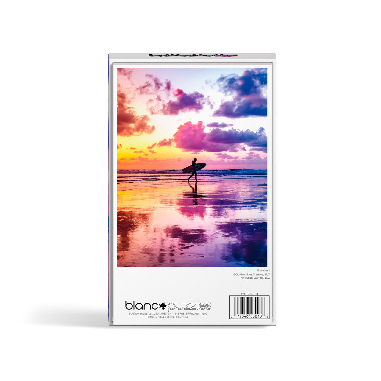 blanc Sunset Surfer California 300 Piece Jigsaw Puzzle Back